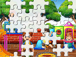 Playing Kids Jigsaw