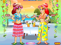 Hawaiian Sisters Dress Up