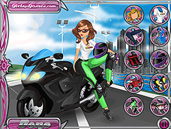 Motorcycle Girl Dressup