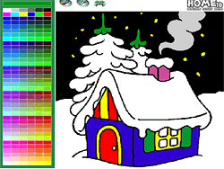 House in Winter Forest Coloring
