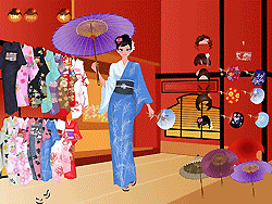 Flower Kimono Girl Dressup